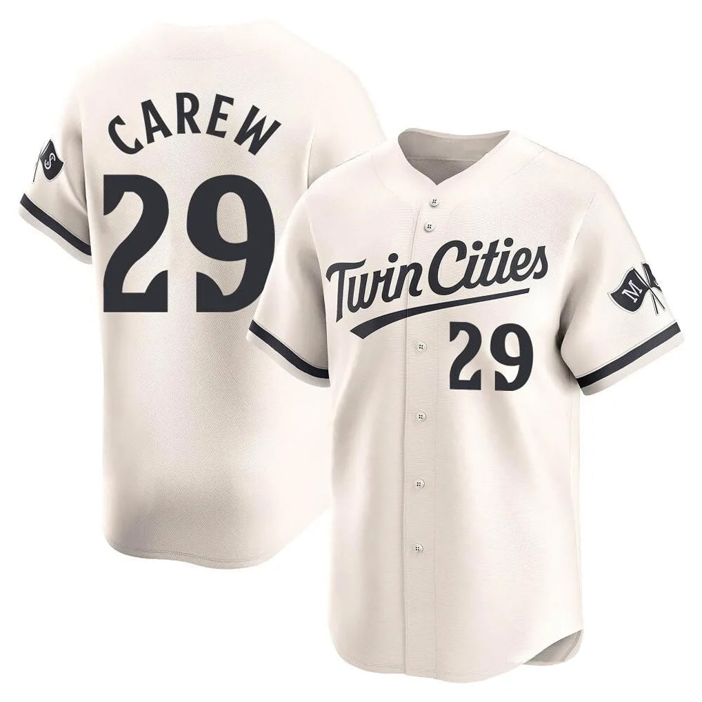 Tlead M.Twins #29 Rod Carew Player Cream Home Limited Stitched Jerseys