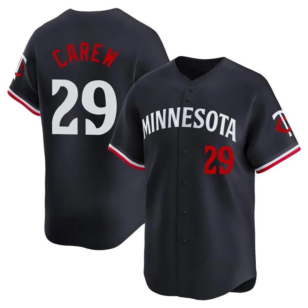 Tlead M.Twins #29 Rod Carew Player Navy Home Limited Stitched Jerseys