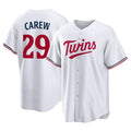 Tlead M.Twins #29 Rod Carew Player White Home Game Stitched Jerseys