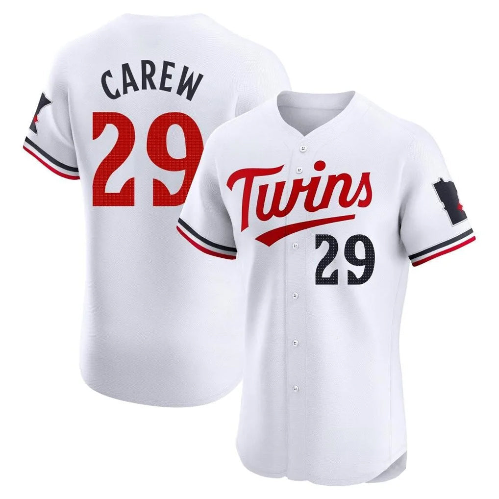 Tlead M.Twins #29 Rod Carew Player White Home Limited Elite Stitched Jerseys