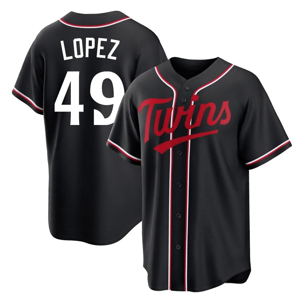 Tlead M.Twins #49 Pablo Lopez Player Black Fashion Out Home Limited Stitched Jerseys