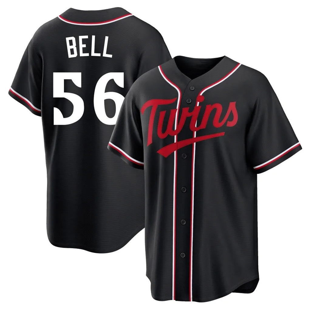Tlead M.Twins #56 Josh Bell Player Black Fashion Out Home Limited Stitched Jerseys