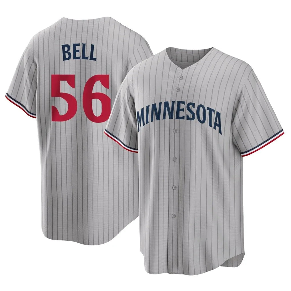 Tlead M.Twins #56 Josh Bell Player Gray Game Limited Home Stitched Jerseys