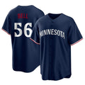 Tlead M.Twins #56 Josh Bell Player Navy Replica Alternate Home Stitched Jerseys