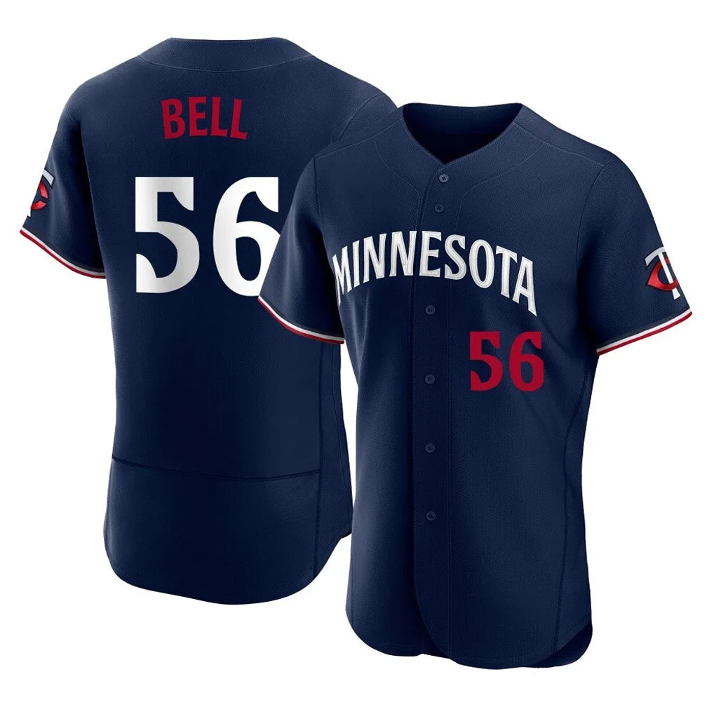 Tlead M.Twins #56 Josh Bell Player Navy Replica Home Limited Elite Stitched Jerseys