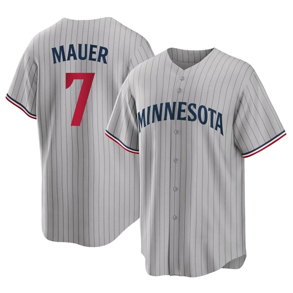 Tlead M.Twins #7 Joe Mauer Player Gray Game Limited Home Stitched Jerseys
