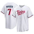 Tlead M.Twins #7 Joe Mauer Player White Home Game Stitched Jerseys