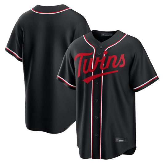 Tlead Minnesota Twins Blank Player Black Fashion Out Home Limited Stitched Jerseys