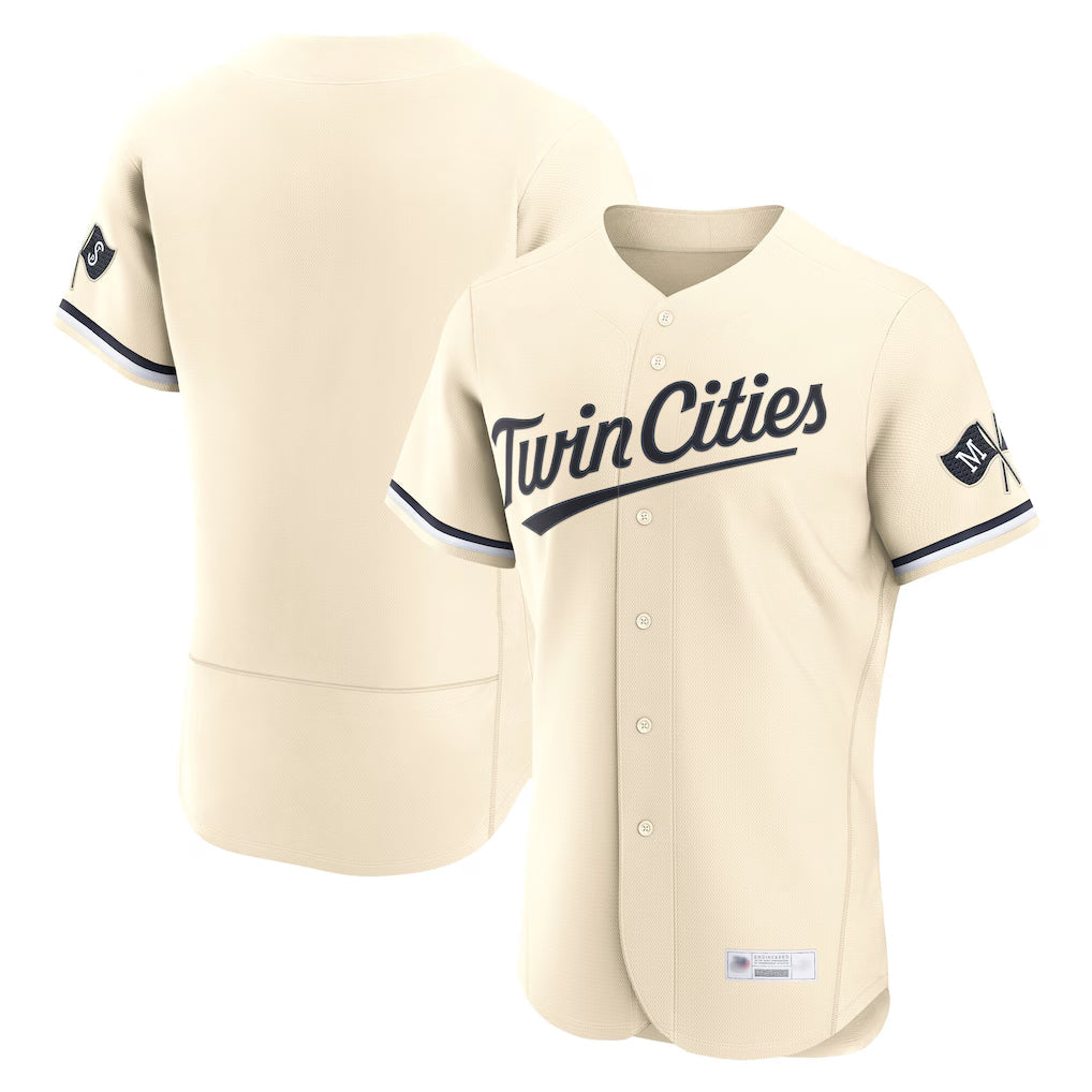 Tlead Minnesota Twins Blank Player Cream Home Limited Elite Stitched Jerseys