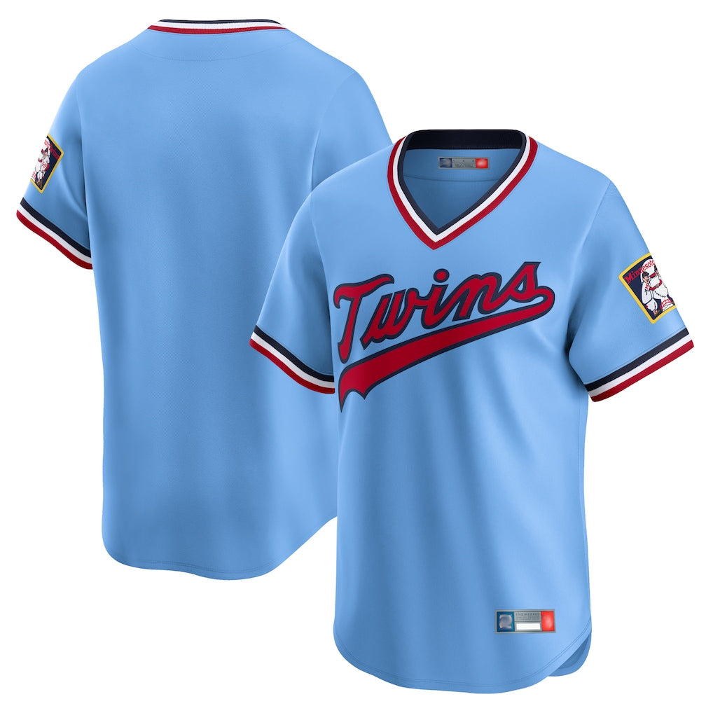 Tlead Minnesota Twins Blank Player Light Blue Throwback Cooperstown Collection Limited T-shirt Stitched Jerseys