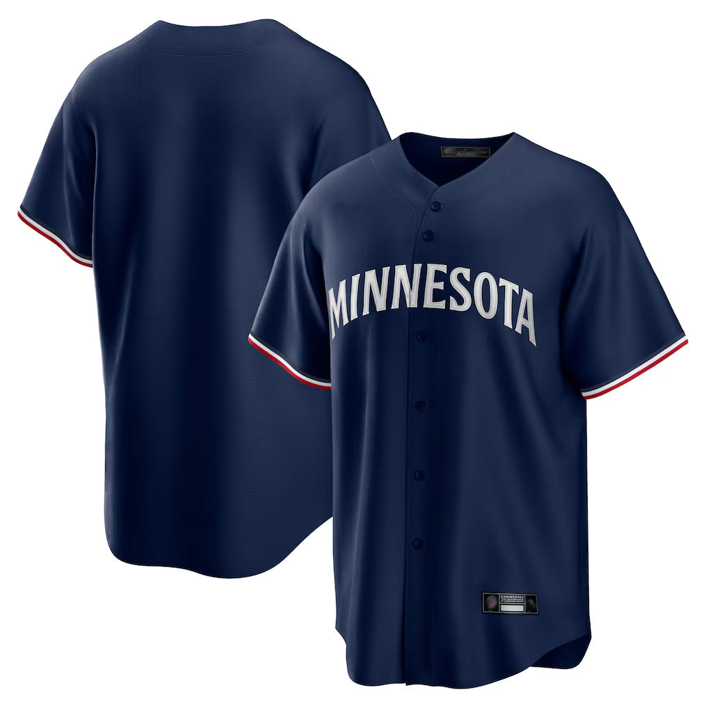 Tlead Minnesota Twins Blank Player Navy Replica Alternate Home Stitched Jerseys