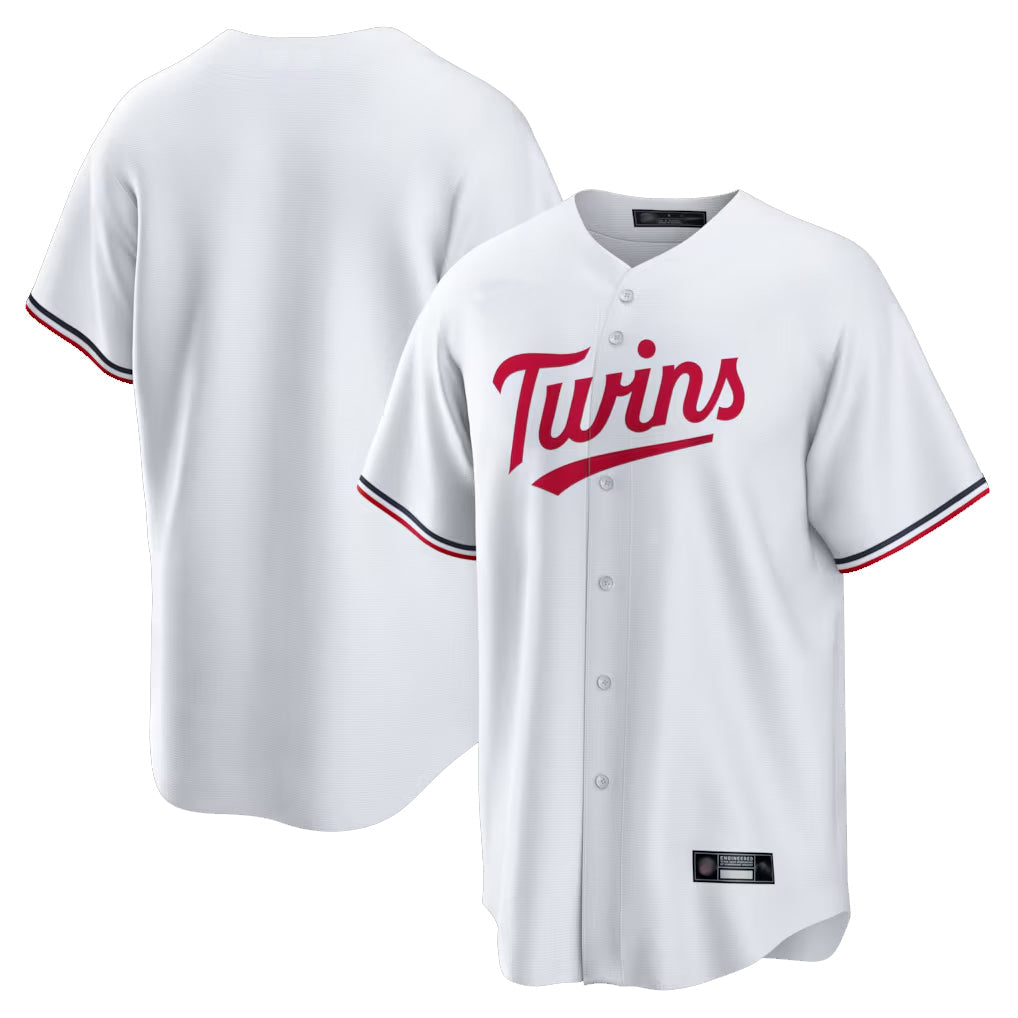 Tlead Minnesota Twins Blank Player White Home Game Stitched Jerseys