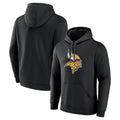 Tlead MN.Vikings Black LOGO Pullover Hoodies Limited Game Blank Player Stitched Jerseys