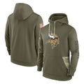 Tlead MN.Vikings Olive Salute to Service Pullover Hoodies Blank Player Stitched Jerseys
