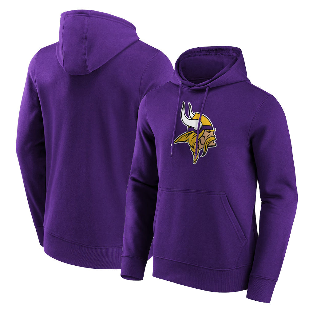 Tlead MN.Vikings Purple LOGO Pullover Hoodies Home Game Blank Player Stitched Jerseys
