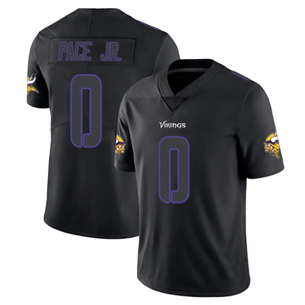 Tlead MN.Vikings #0 Ivan Pace Jr. Player Black Impact LImited Home Game Stitched Jerseys