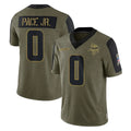 Tlead MN.Vikings #0 Ivan Pace Jr. Player Olive Salute To Service Limited Game Stitched Jerseys