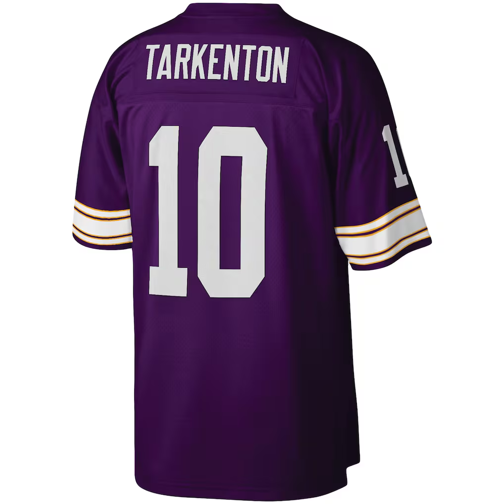 Tlead MN.Vikings #10 Fran Tarkenton Mitchell & Ness Purple Legacy Replica Jersey