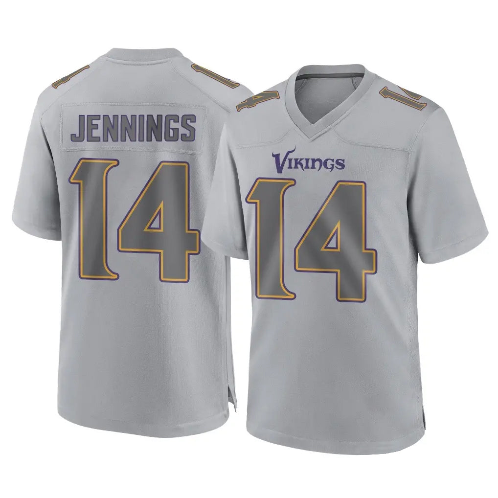 Tlead MN.Vikings #14 Jauan Jennings Player Gray Atmosphere Fashion Home Game Stitched Jerseys