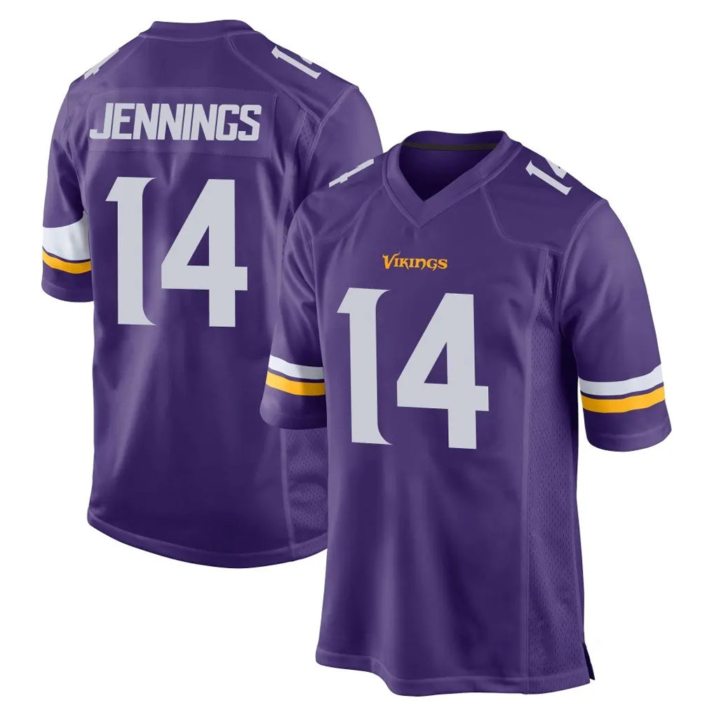 Tlead MN.Vikings #14 Jauan Jennings Player Purple Home Game Stitched Jerseys