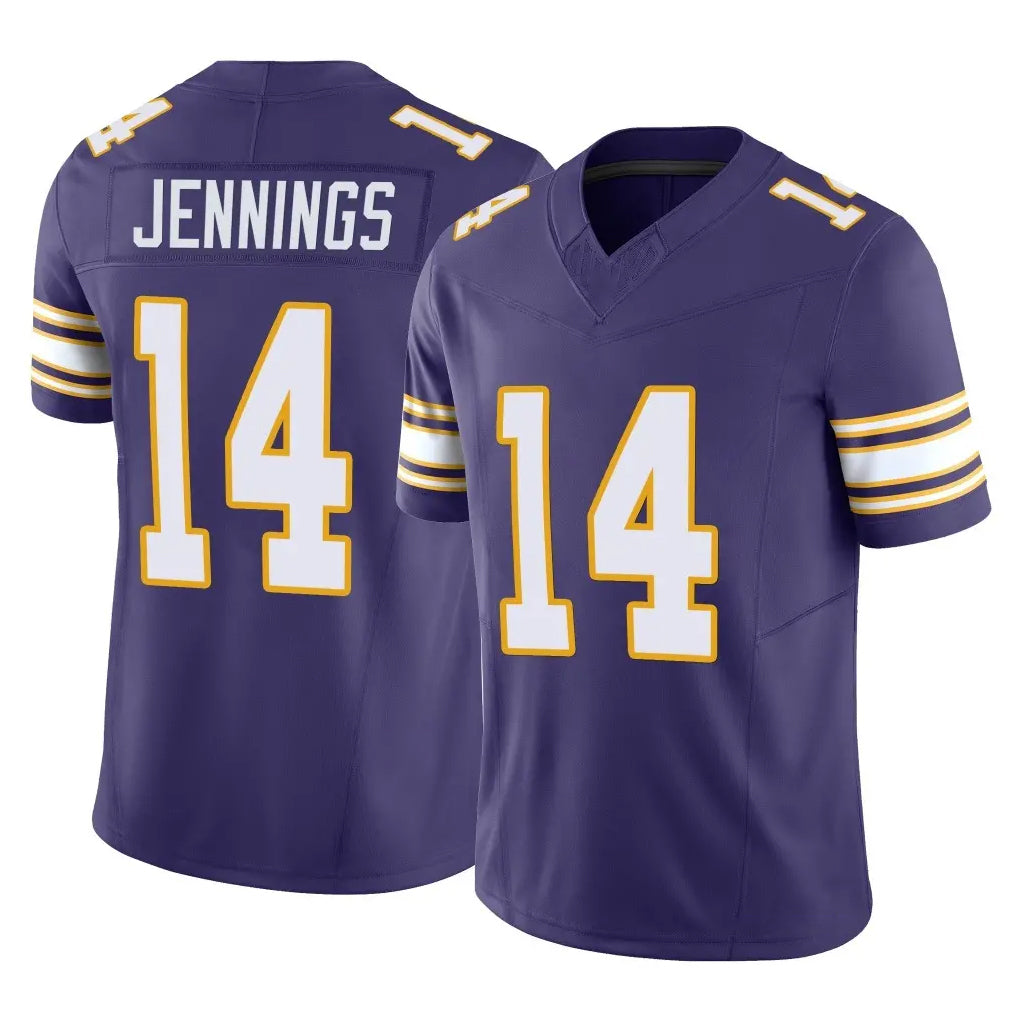 Tlead MN.Vikings #14 Jauan Jennings Player Purple Limited Classic Vapor F.U.S.E. Home Game Stitched Jerseys