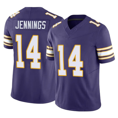 Tlead MN.Vikings #14 Jauan Jennings Player Purple Limited Classic Vapor F.U.S.E. Home Game Stitched Jerseys