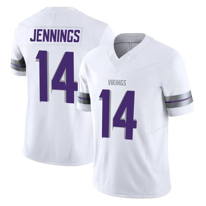Tlead MN.Vikings #14 Jauan Jennings Player White Limited Alternate Vapor F.U.S.E. Home Game Stitched Jerseys