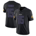Tlead MN.Vikings #15 Dallas Turner Player Black Impact LImited Home Game Stitched Jerseys