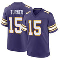 Tlead MN.Vikings #15 Dallas Turner Player Purple Classic Home Game Stitched Jerseys