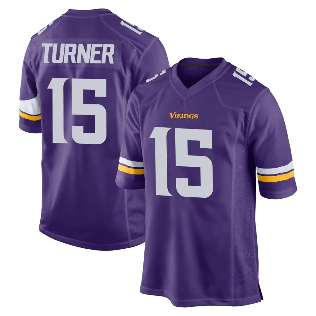 Tlead MN.Vikings #15 Dallas Turner Player Purple Home Game Stitched Jerseys
