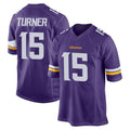Tlead MN.Vikings #15 Dallas Turner Player Purple Home Game Stitched Jerseys