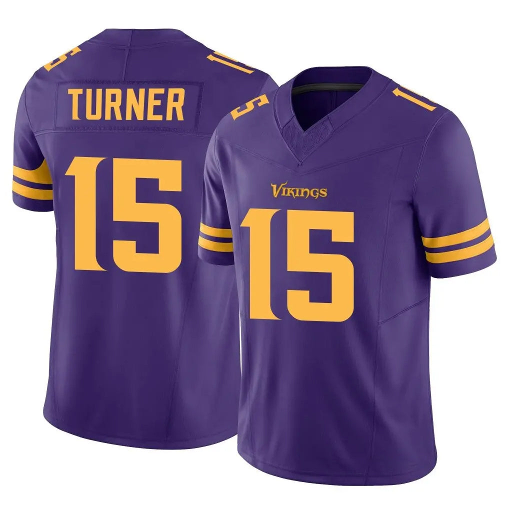 Tlead MN.Vikings #15 Dallas Turner Player Purple Limited Alternate Vapor F.U.S.E. Home Game Stitched Jerseys