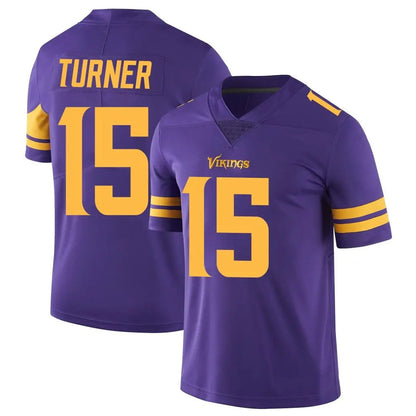 Tlead MN.Vikings #15 Dallas Turner Player Purple Limited Color Rush Home Game Stitched Jerseys