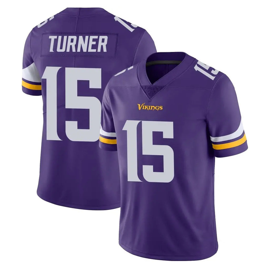 Tlead MN.Vikings #15 Dallas Turner Player Purple Limited Vapor Untouchable Home Game Stitched Jerseys