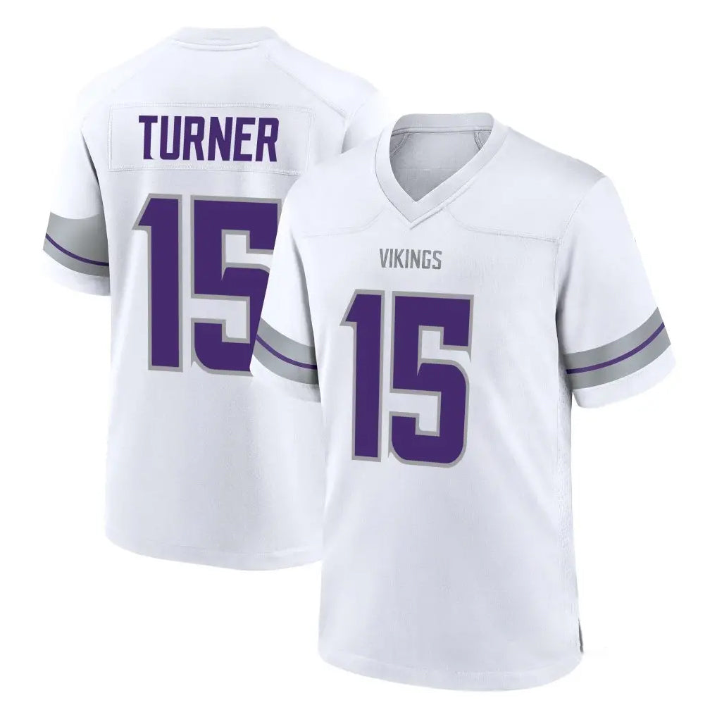 Tlead MN.Vikings #15 Dallas Turner Player White Alternate Home Game Stitched Jerseys