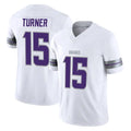 Tlead MN.Vikings #15 Dallas Turner Player White Limited Alternate Vapor F.U.S.E. Home Game Stitched Jerseys