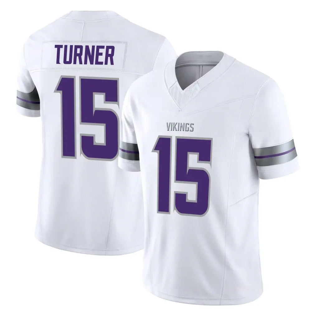 Tlead MN.Vikings #15 Dallas Turner Player White Limited Alternate Vapor F.U.S.E. Home Game Stitched Jerseys