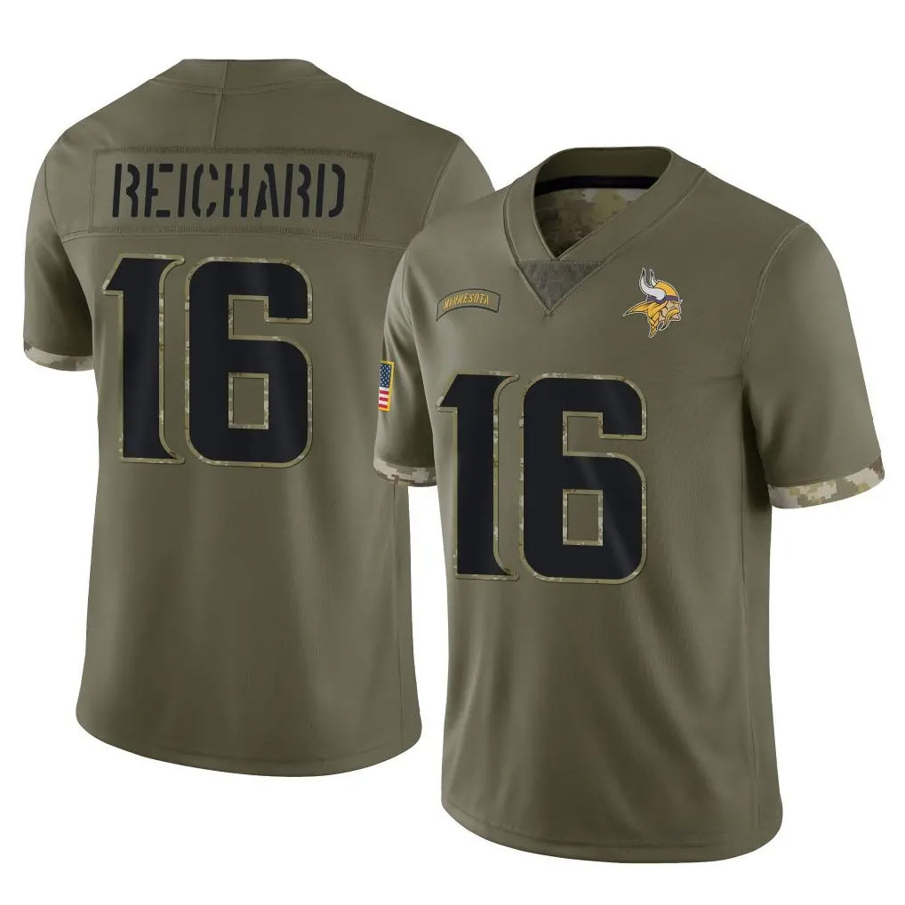 Tlead MN.Vikings #16 Will Reichard Player Olive Salute To Service Limited Stitched Jerseys