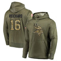 Tlead MN.Vikings #16 Will Reichard Player Olive Salute to Service Pullover Hoodies Home Game Stitched Jerseys