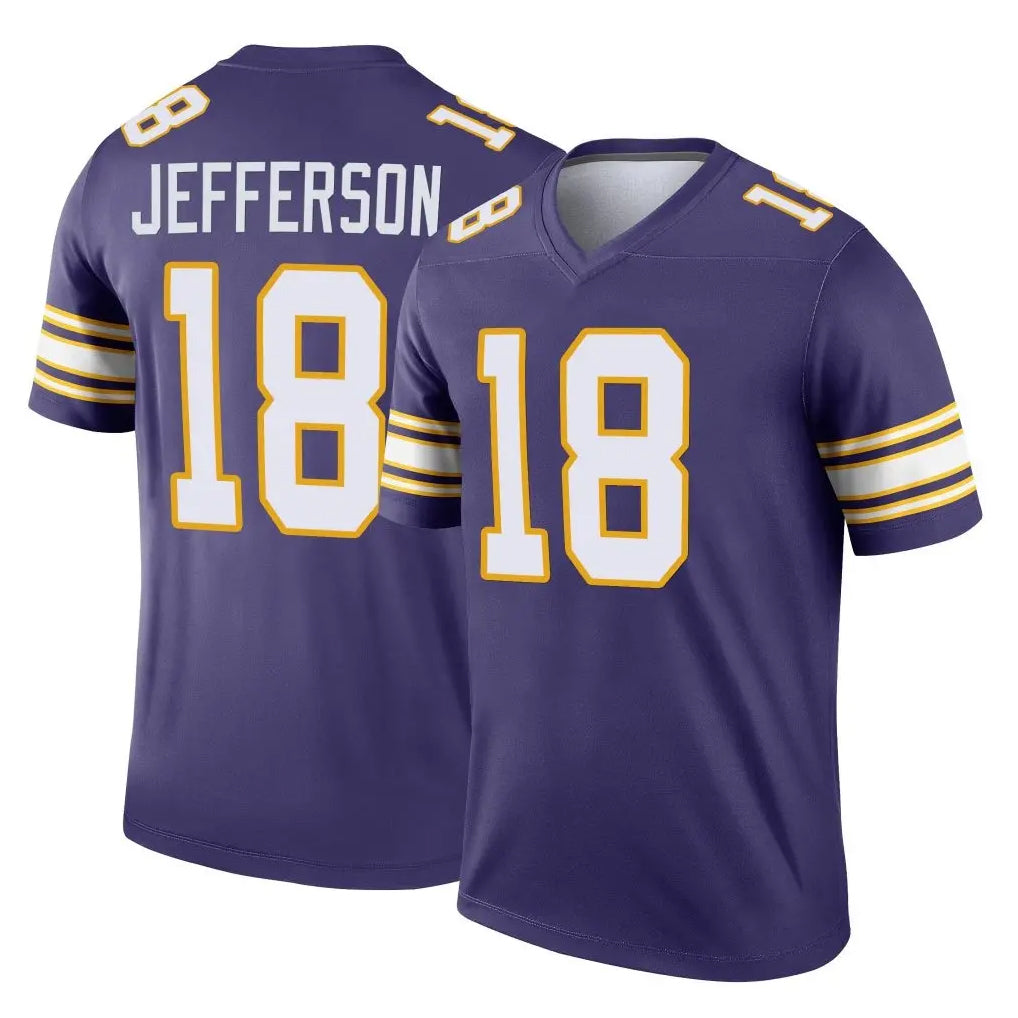 Tlead MN.Vikings #18 Justin Jefferson Player Purple Limited Classic Home Game Stitched Jerseys