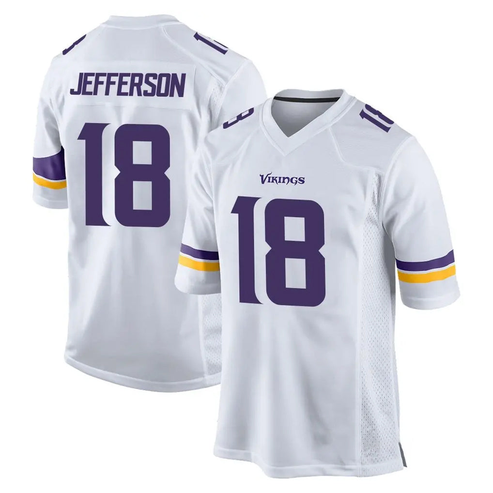Tlead MN.Vikings #18 Justin Jefferson Player White Home Game Stitched Jerseys
