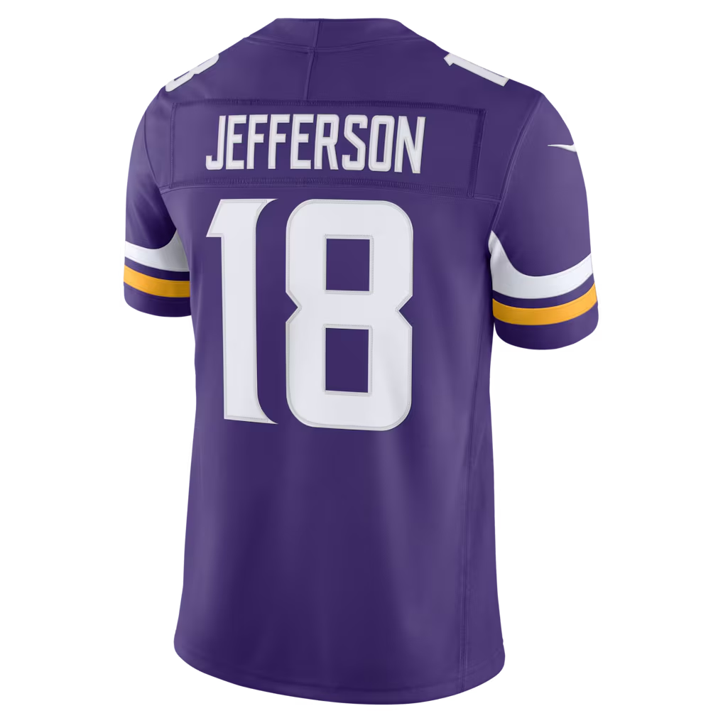 Tlead MN.Vikings #18 Justin Jefferson Purple Team Vapor F.U.S.E. Stitched Limited Jerseys