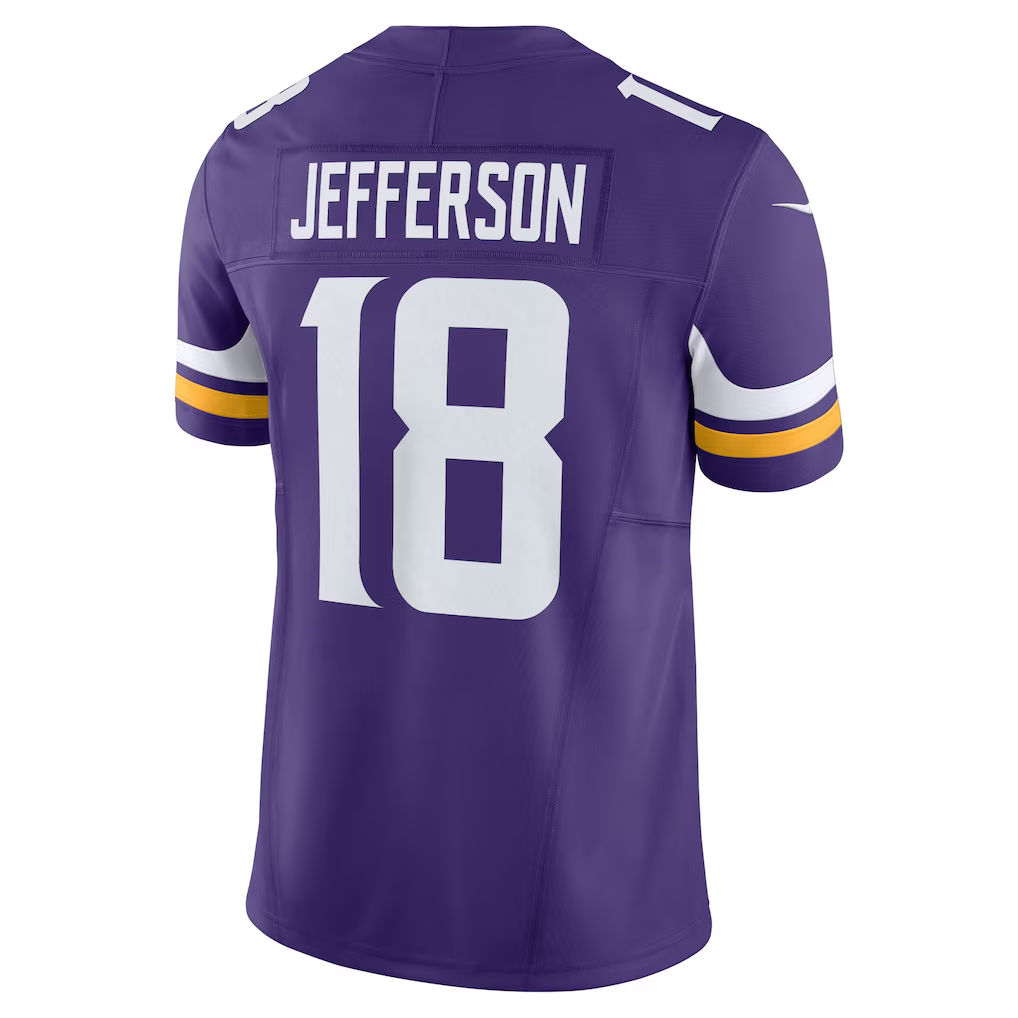 Tlead MN.Vikings #18 Justin Jefferson Purple Vapor F.U.S.E. Limited Stitched Jerseys