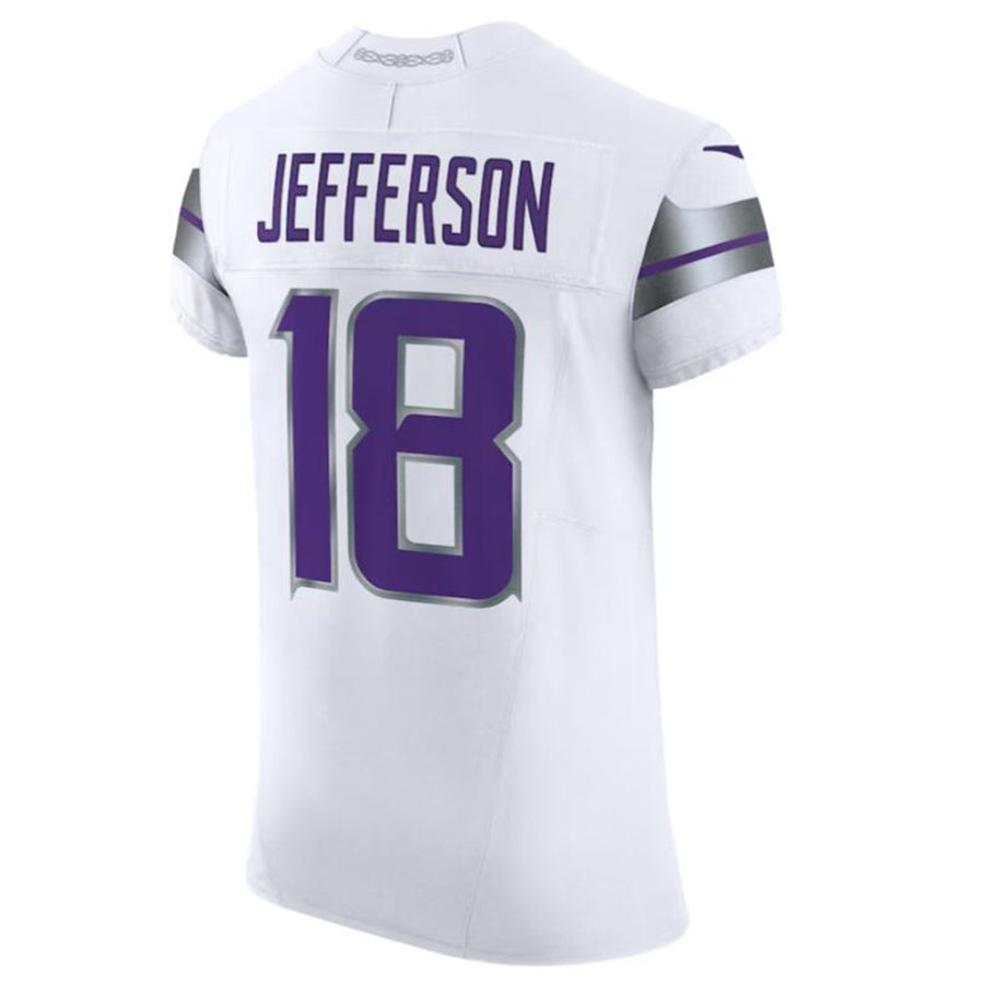 Tlead MN.Vikings #18 Justin Jefferson White Alternate Vapor F.U.S.E. Elite Player American Stitched Jersey