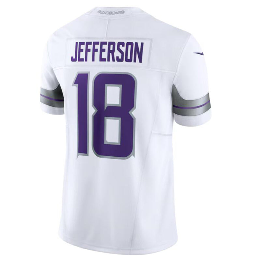 Tlead MN.Vikings #18 Justin Jefferson White Alternate Vapor F.U.S.E. Limited American Stitched Jersey
