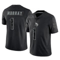 Tlead MN.Vikings #1 Kyler Murray Player Black Reflective LImited Home Game Stitched Jerseys