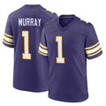 Tlead MN.Vikings #1 Kyler Murray Player Purple Classic Home Game Stitched Jerseys