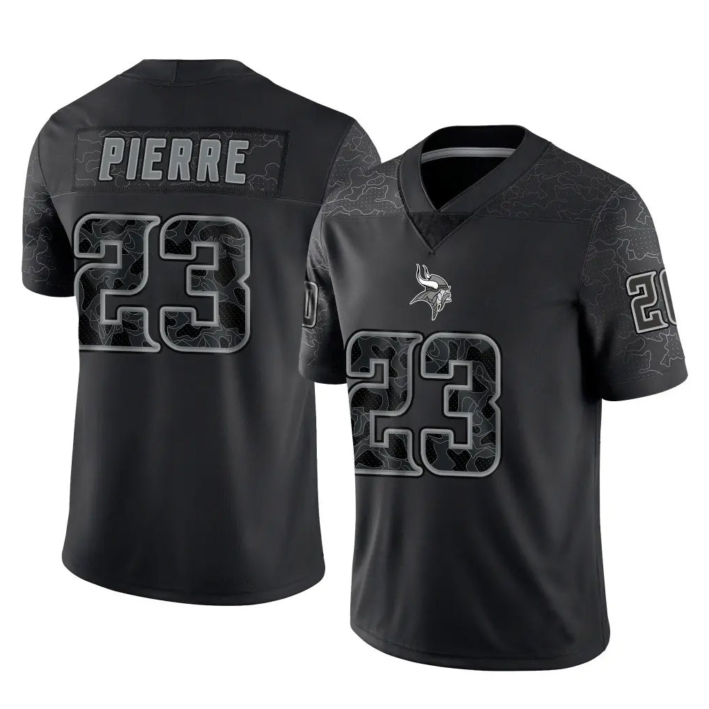 Tlead MN.Vikings #23 James Pierre Player Black Reflective LImited Home Game Stitched Jerseys