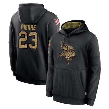 Tlead MN.Vikings #23 James Pierre Player Black Salute to Service Hoodies Limited Game Stitched Jerseys