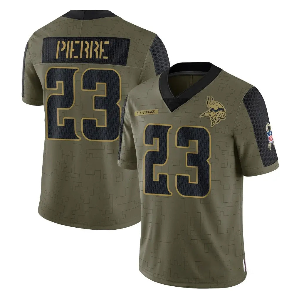 Tlead MN.Vikings #23 James Pierre Player Olive Salute To Service Limited Game Stitched Jerseys